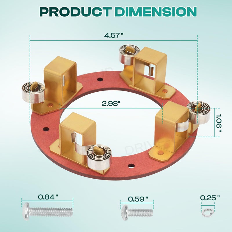 Drive-up ADC Motor Brush Plate Assembly with Springs, Fits Club Car Electric Golf Cart 1021861-01, Fits EZGO Electric Golf Cart 73120-G15 - Image 4